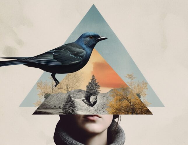 Art contemporary collage design. Surreal minimalism